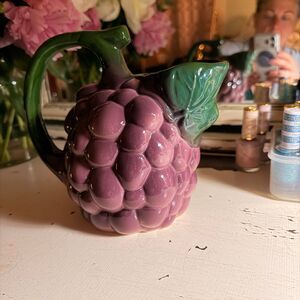 Grape pitcher ceramic vintage